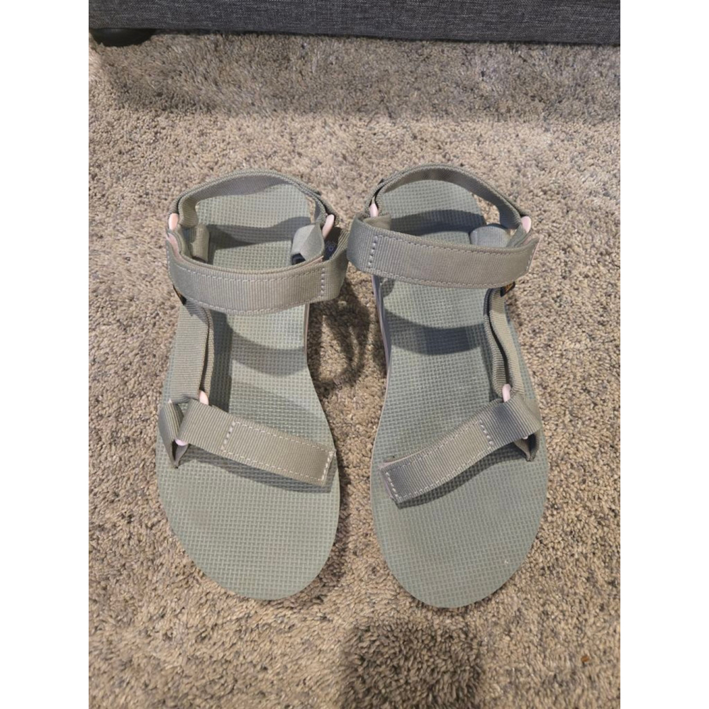 Women's Teva Green and Pink Platform Sandals Size 9 - Picture 2 of 10
